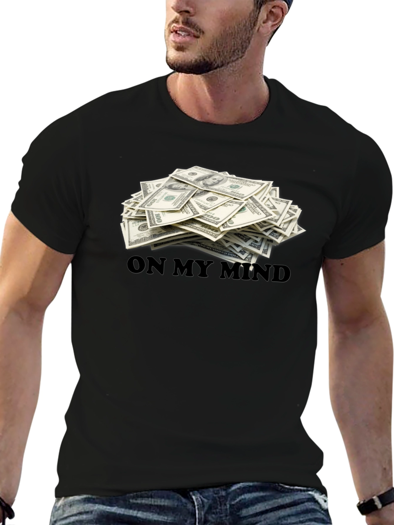 Money On My Mind Black T-Shirt