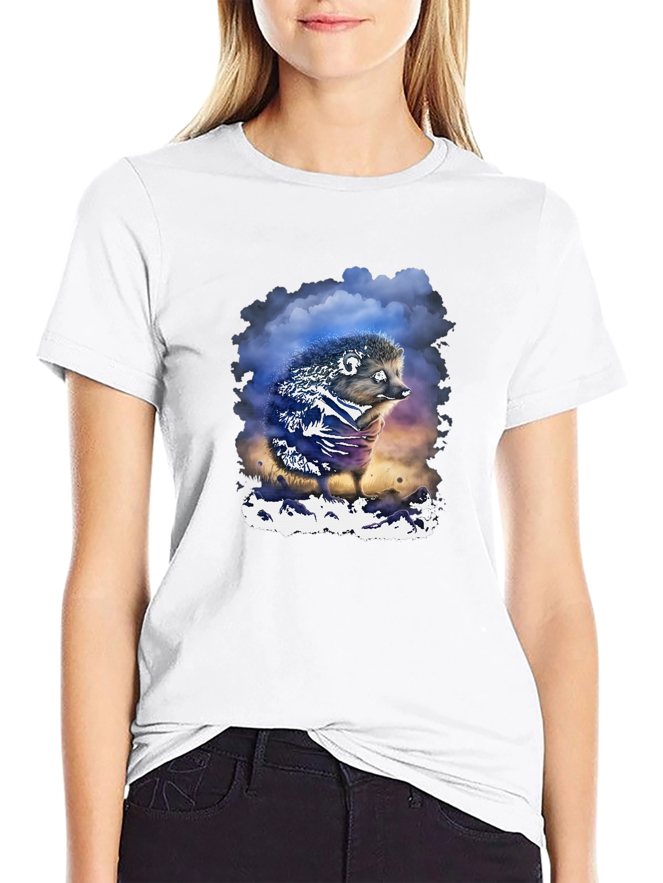 Hedgehog Graphic T-Shirt - Soft Cotton Blend
