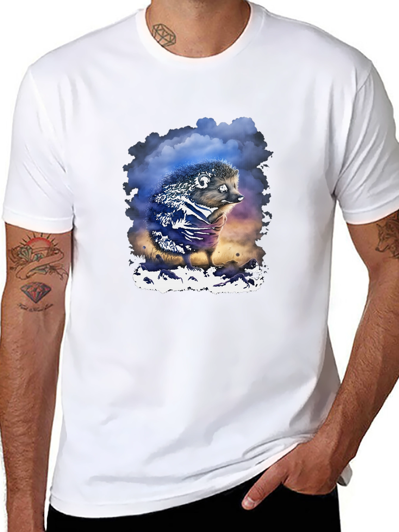 Hedgehog Graphic T-Shirt - Soft Cotton Blend