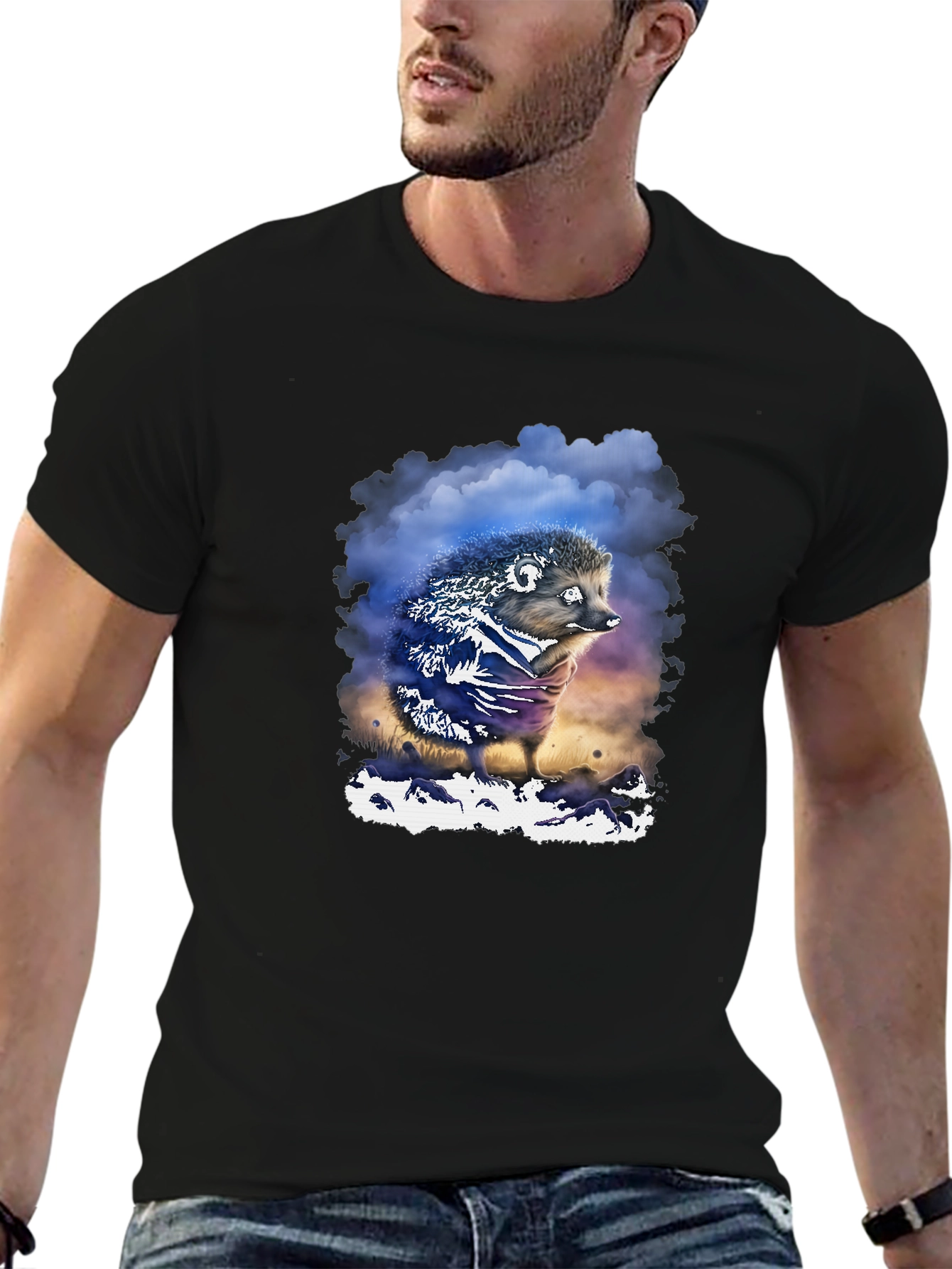 Hedgehog Graphic T-Shirt - Soft Cotton Blend