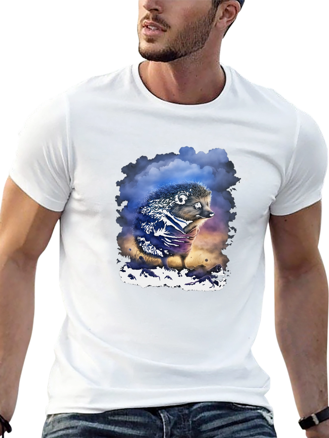 Hedgehog Graphic T-Shirt - Soft Cotton Blend