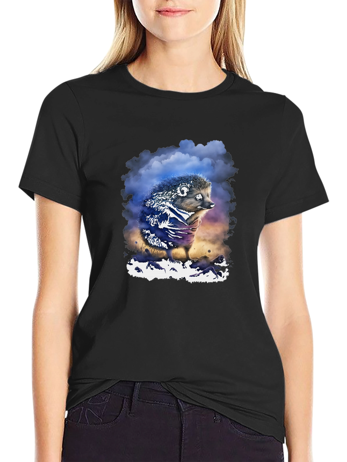 Hedgehog Graphic T-Shirt - Soft Cotton Blend