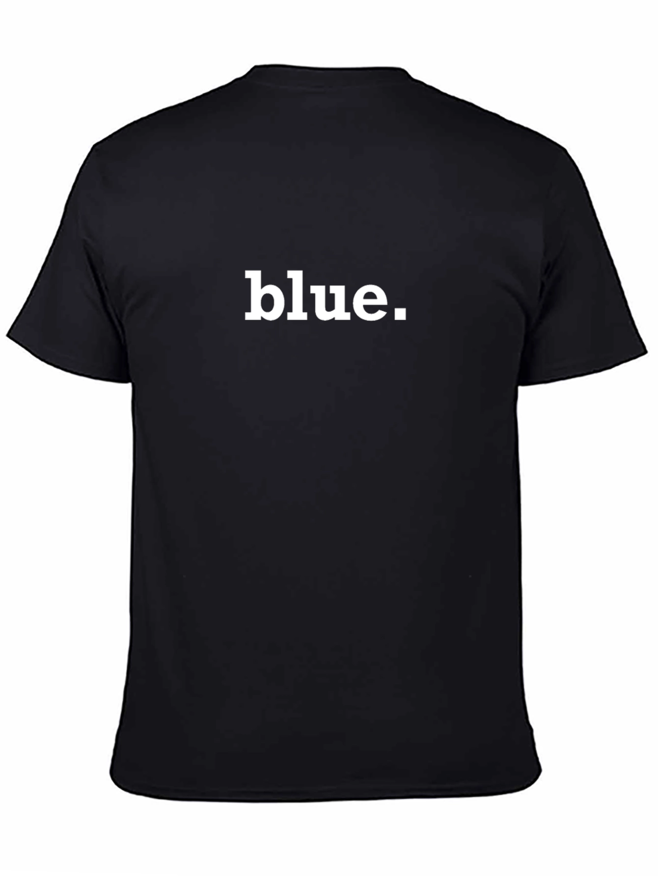 Blue Text Black T-Shirt