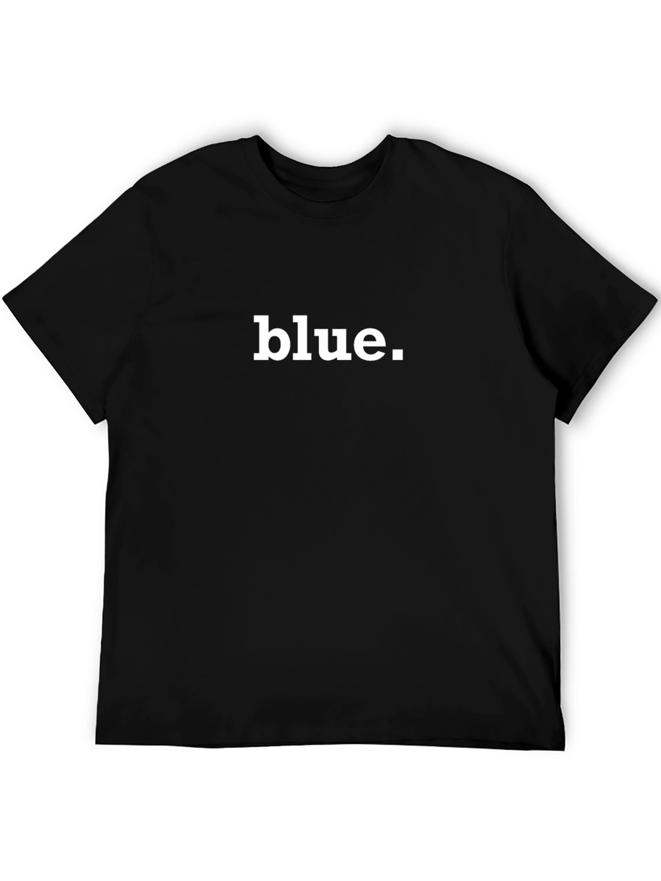 Blue Text Black T-Shirt