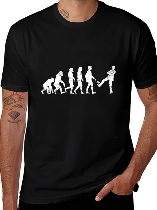Evolution of Soccer T-Shirt: Black Cotton Blend