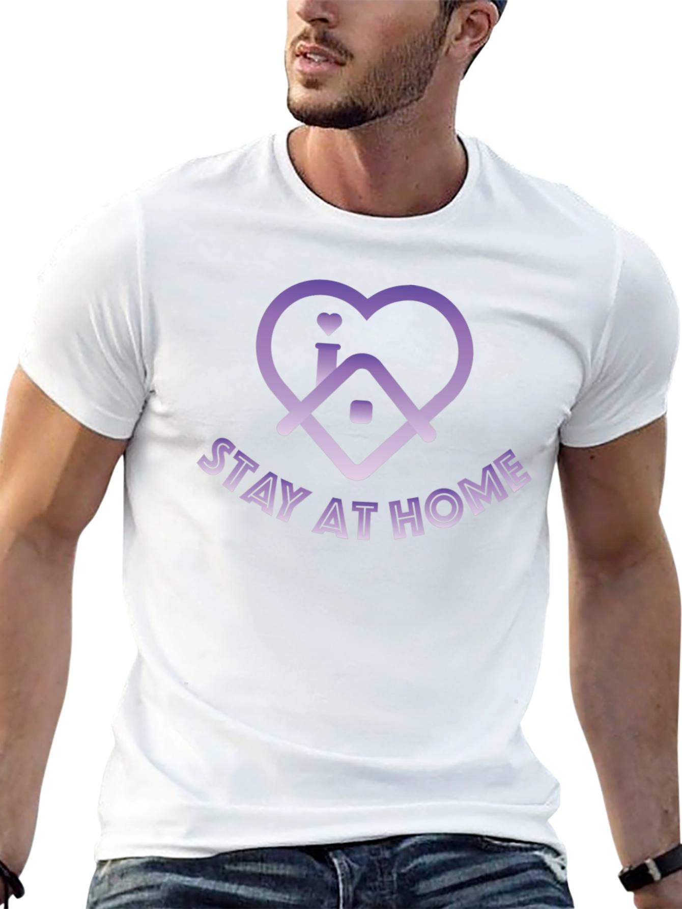 Stay at Home Heart Graphic T-Shirt
