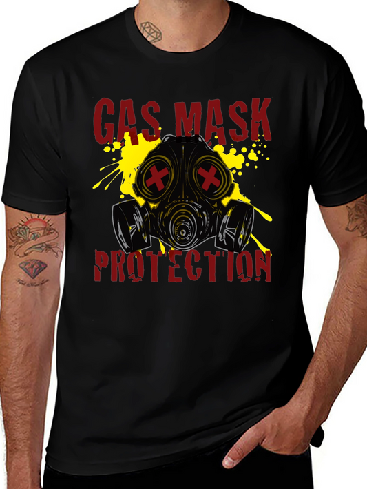 Gas Mask Protection Graphic T-Shirt - Black