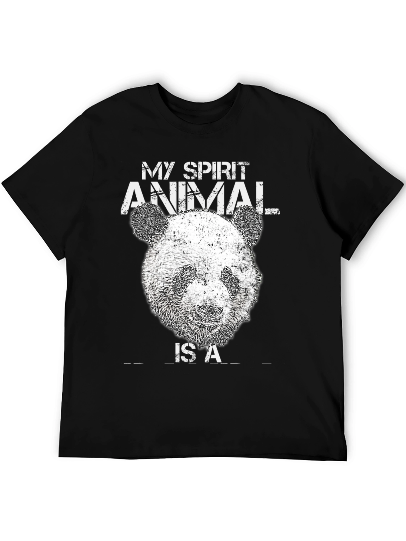 Panda Spirit Animal Black Graphic T-Shirt