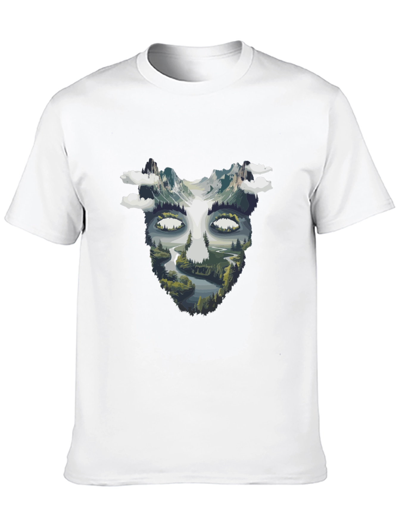 Nature Face Graphic Black T-Shirt
