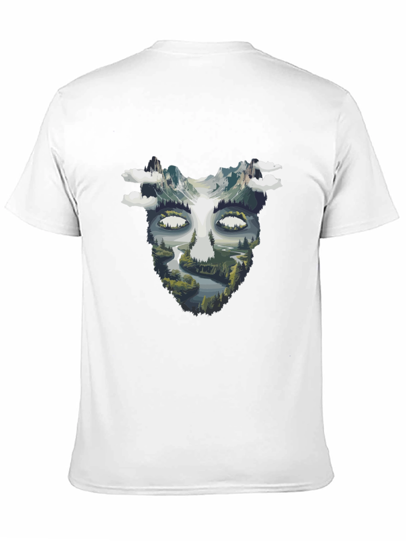 Nature Face Graphic Black T-Shirt