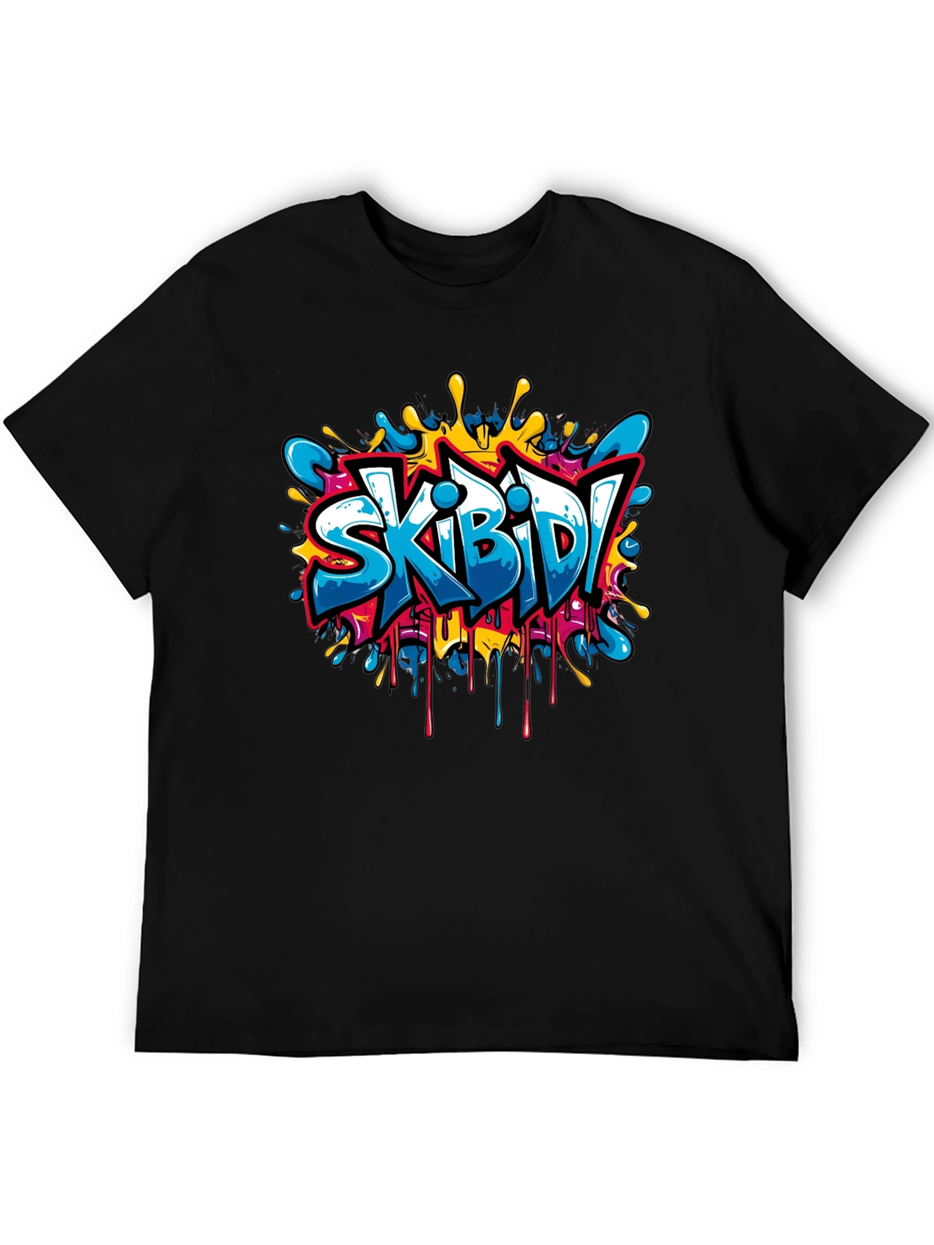 Skibidi Graffiti Style Black T-Shirt