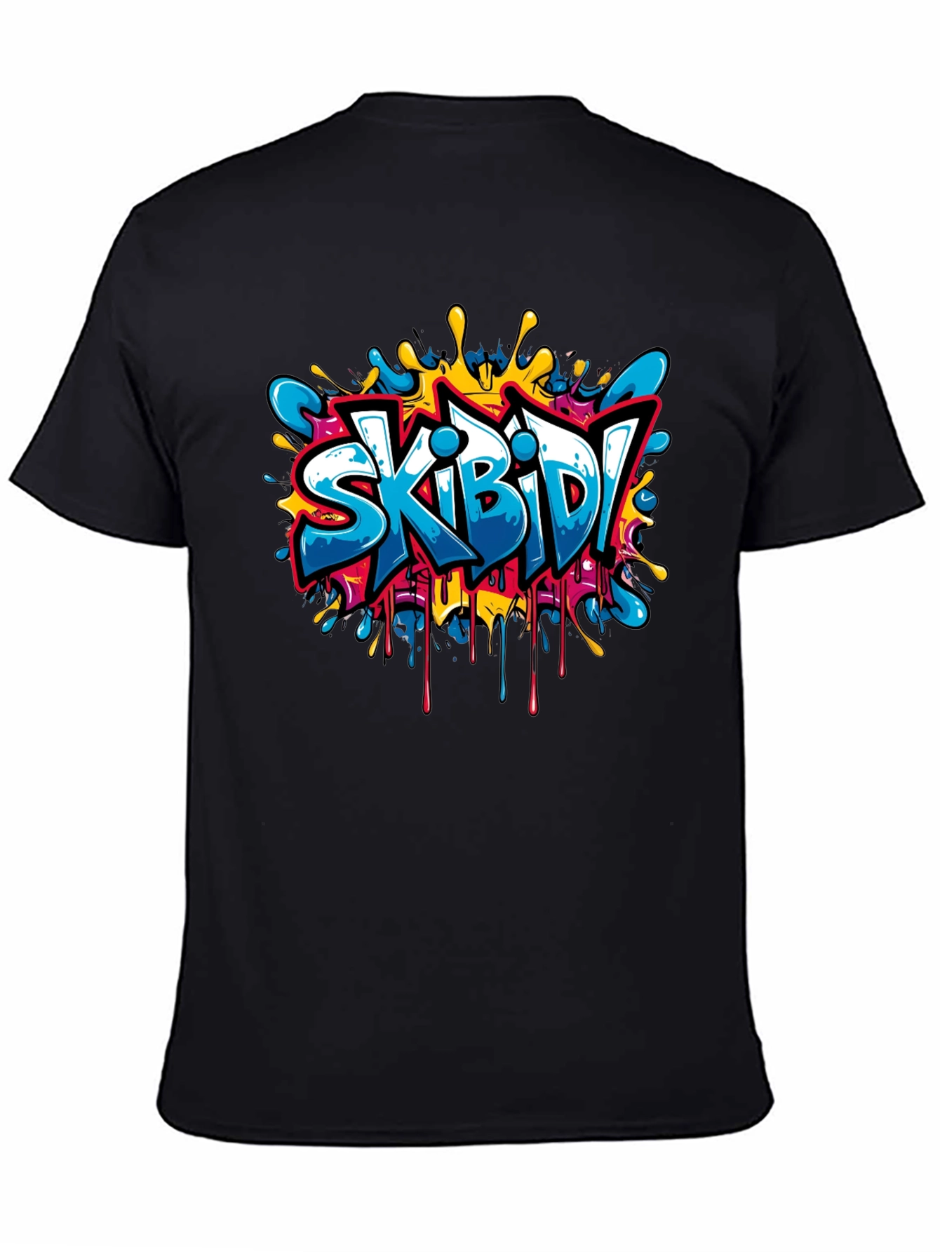 Skibidi Graffiti Style Black T-Shirt