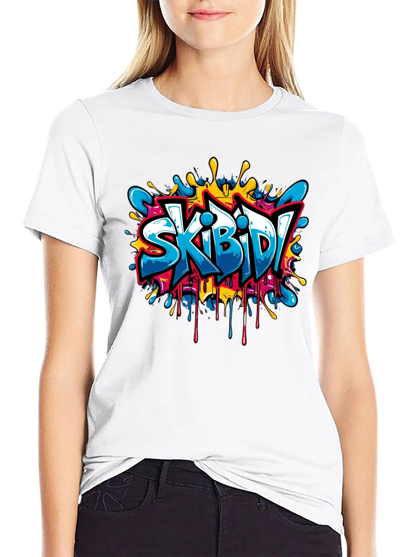 Skibidi Graffiti Style Black T-Shirt