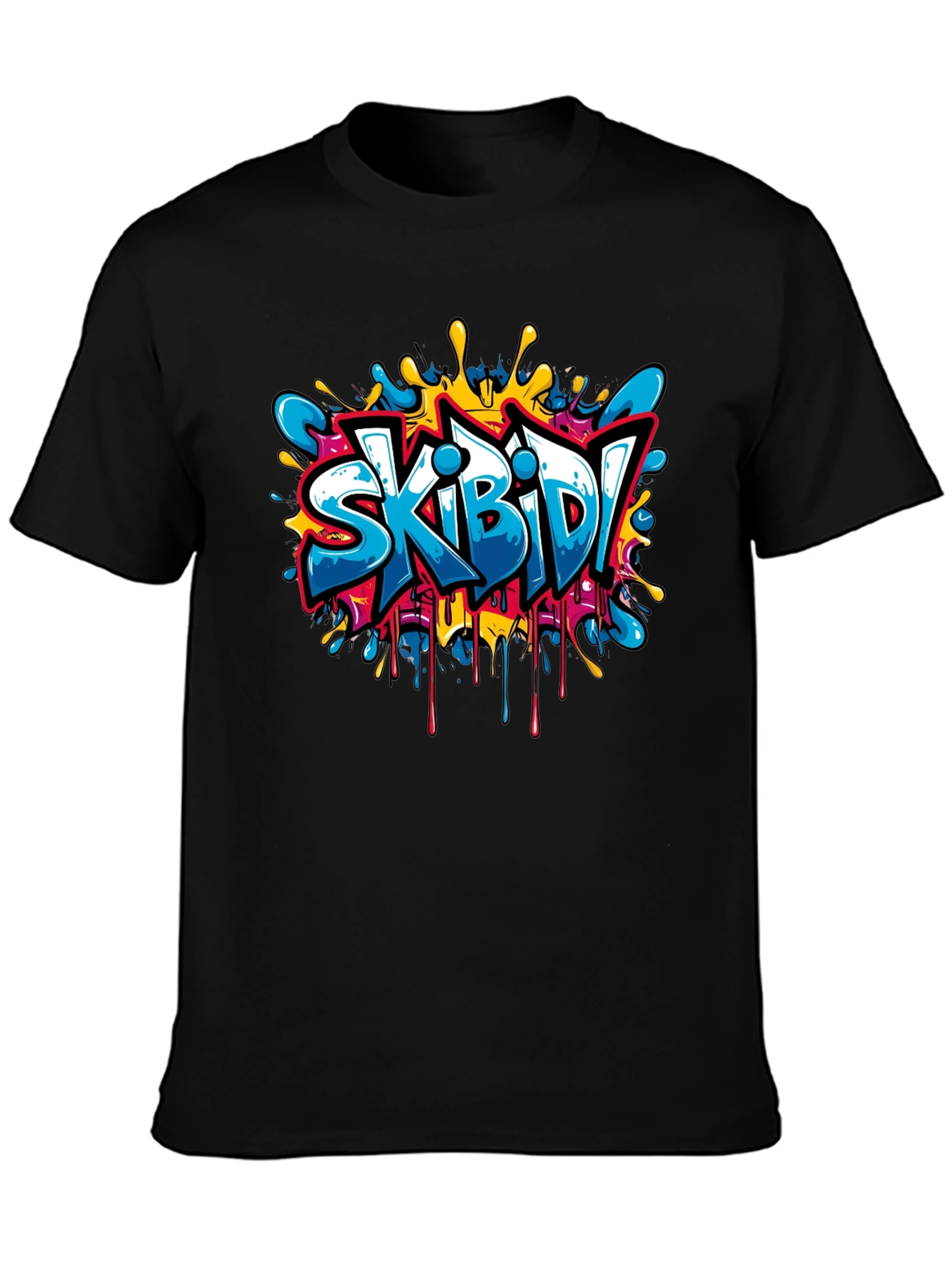 Skibidi Graffiti Style Black T-Shirt