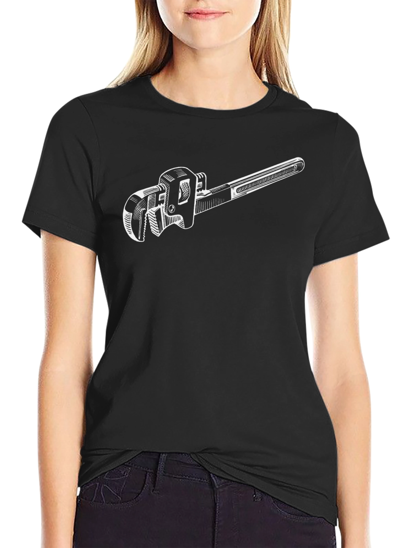 Wrench Graphic Tee - Black Cotton Blend