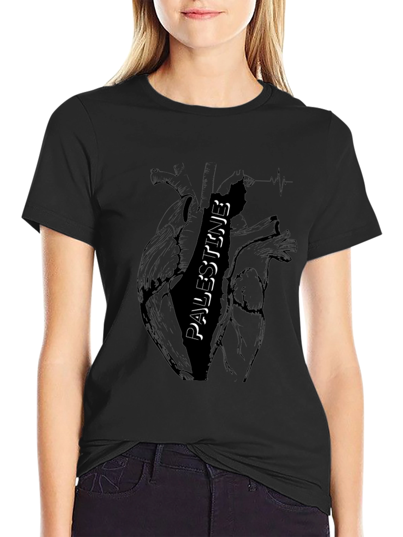 Palestine Heart Graphic T-Shirt