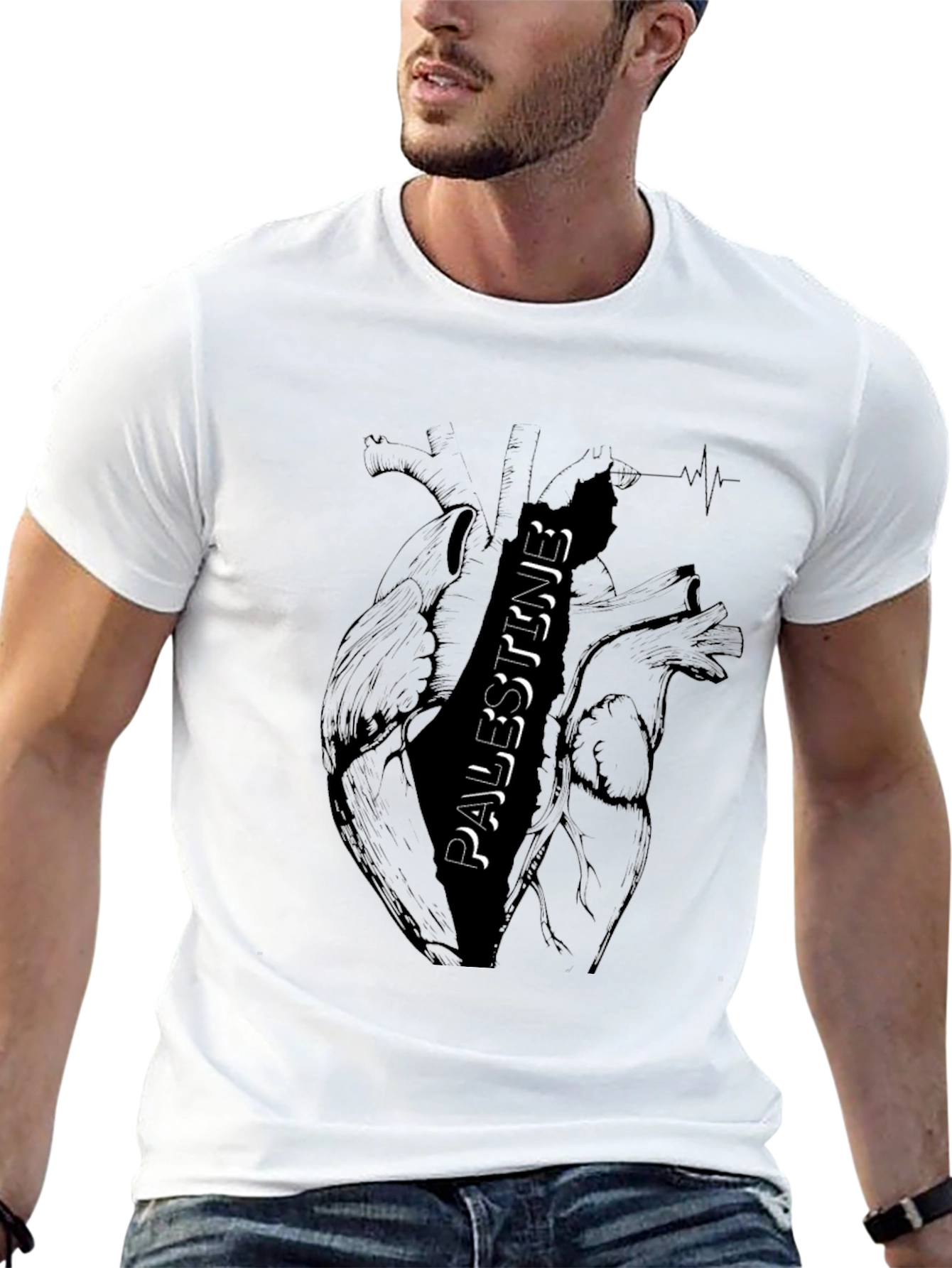 Palestine Heart Graphic T-Shirt