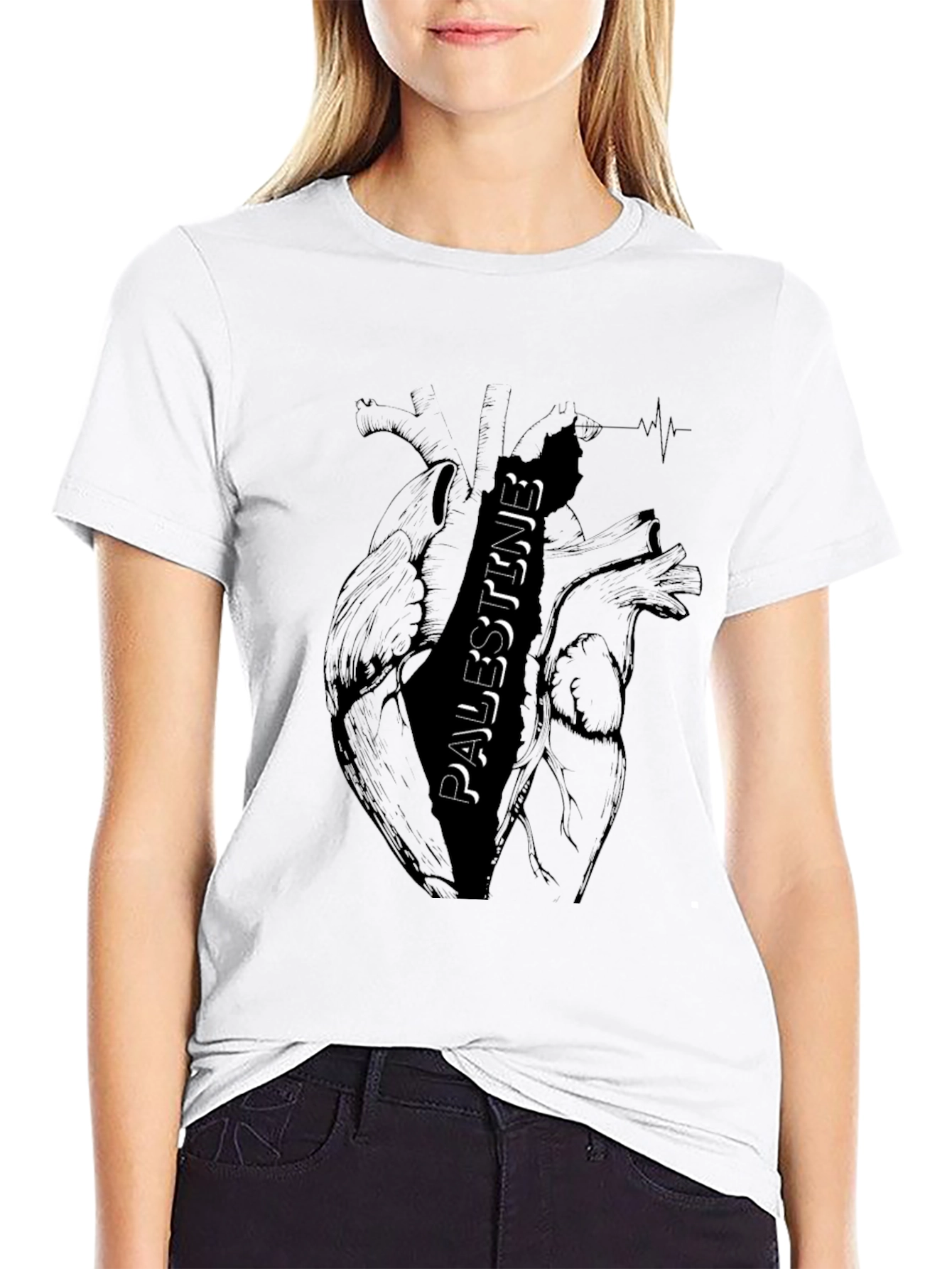 Palestine Heart Graphic T-Shirt