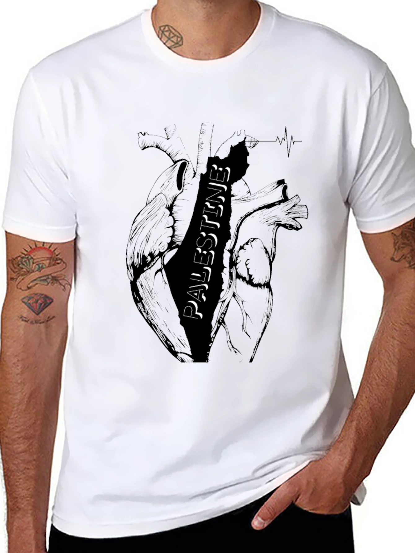 Palestine Heart Graphic T-Shirt