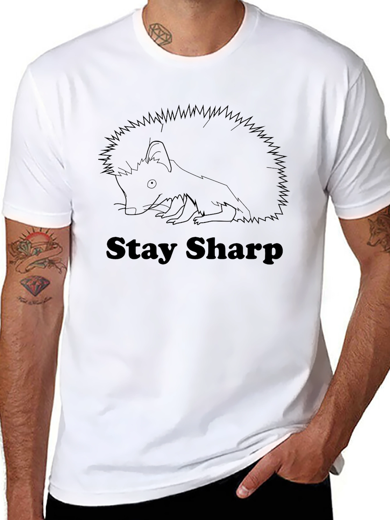 Stay Sharp Hedgehog Graphic Tee