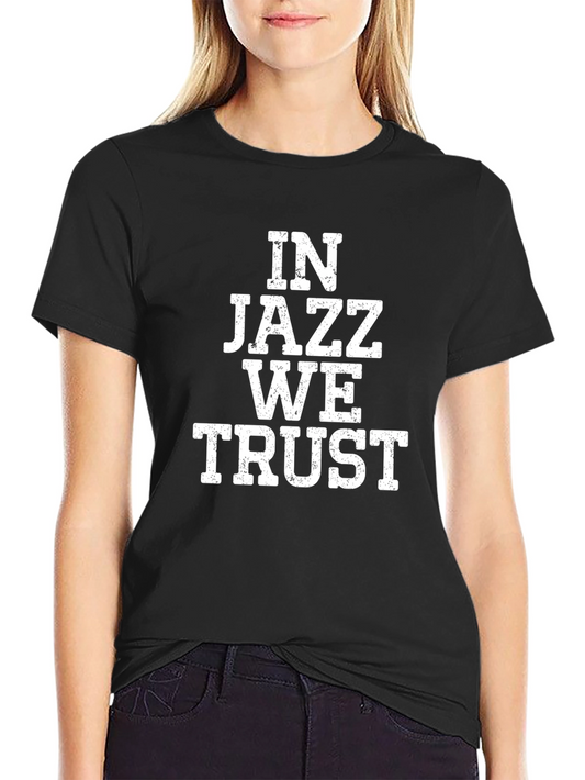 In Jazz We Trust Black Graphic Tee