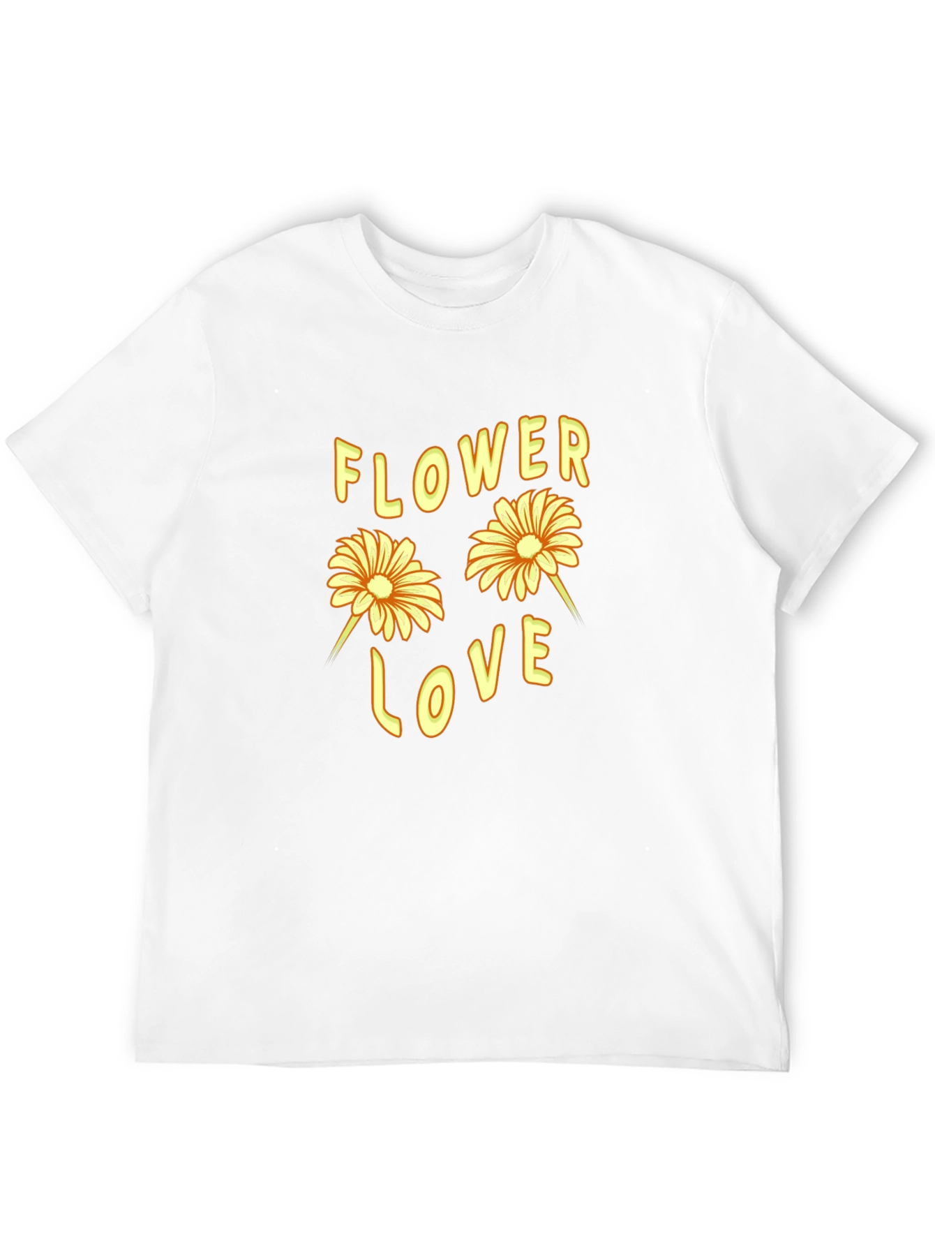 Flower Love Graphic Tee - Black Cotton T-Shirt