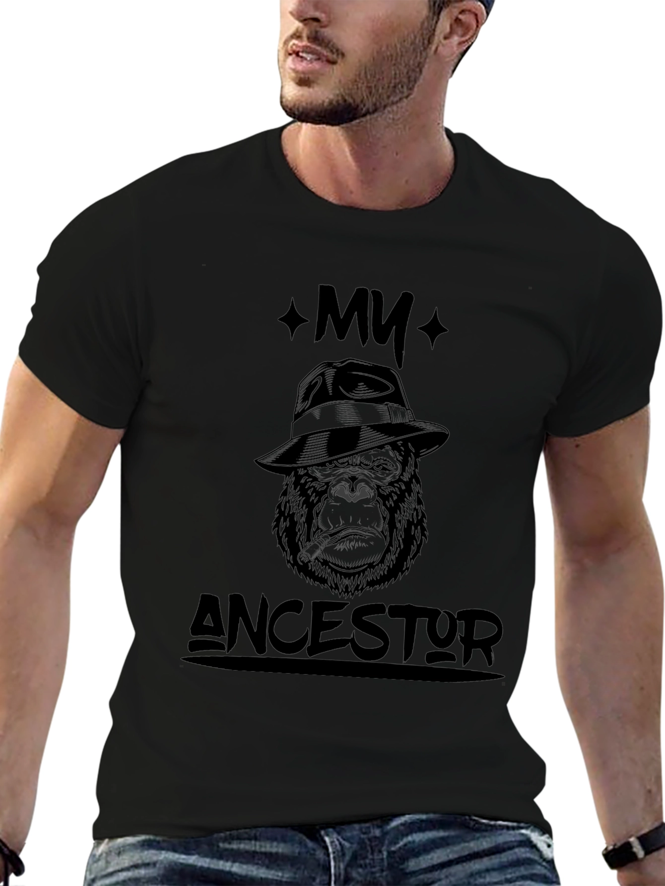 My Ancestor Gorilla Graphic Black T-Shirt