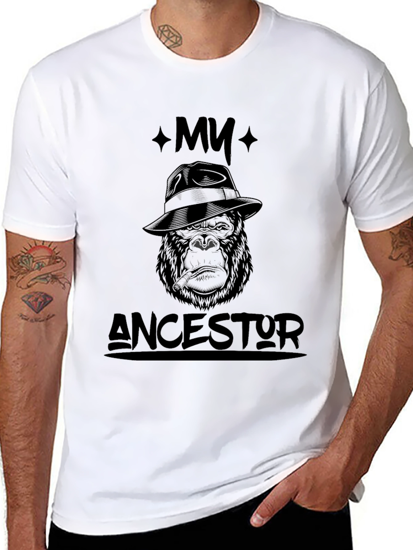 My Ancestor Gorilla Graphic Black T-Shirt