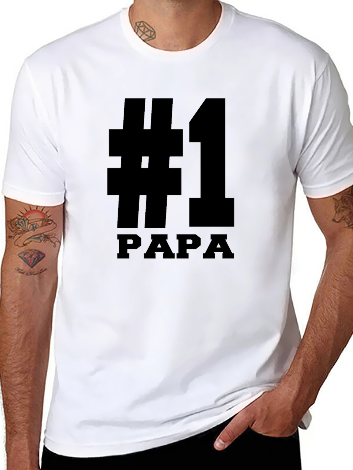 Number One Papa Black T-Shirt