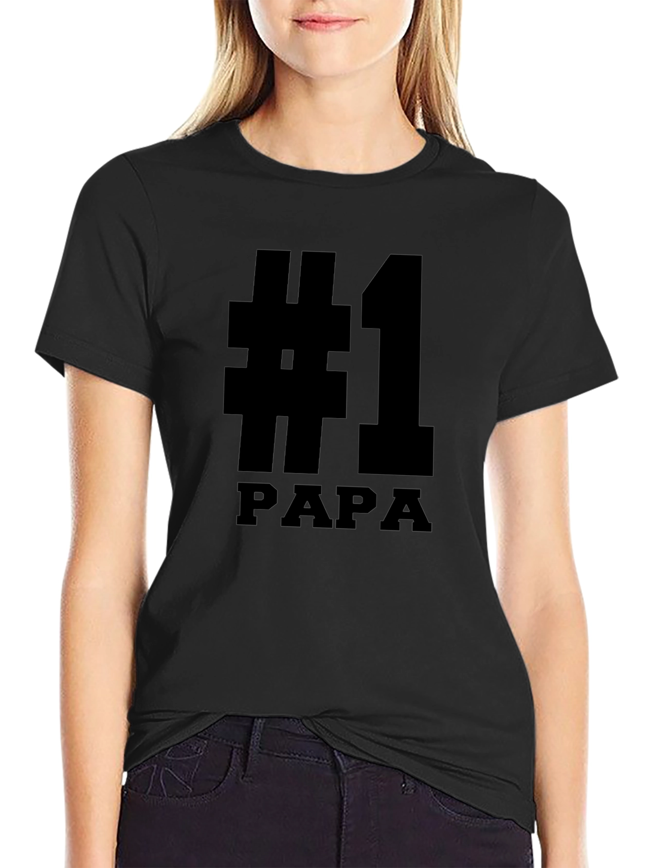 Number One Papa Black T-Shirt
