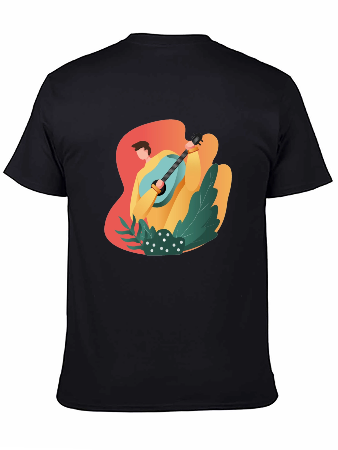 Stylish Musician Graphic Tee - Soft Black Cotton