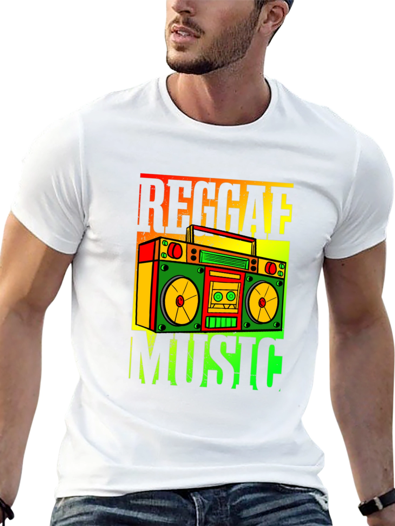 Reggae Music Boombox Graphic T-Shirt