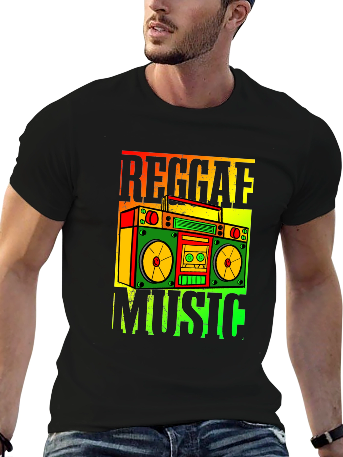 Reggae Music Boombox Graphic T-Shirt