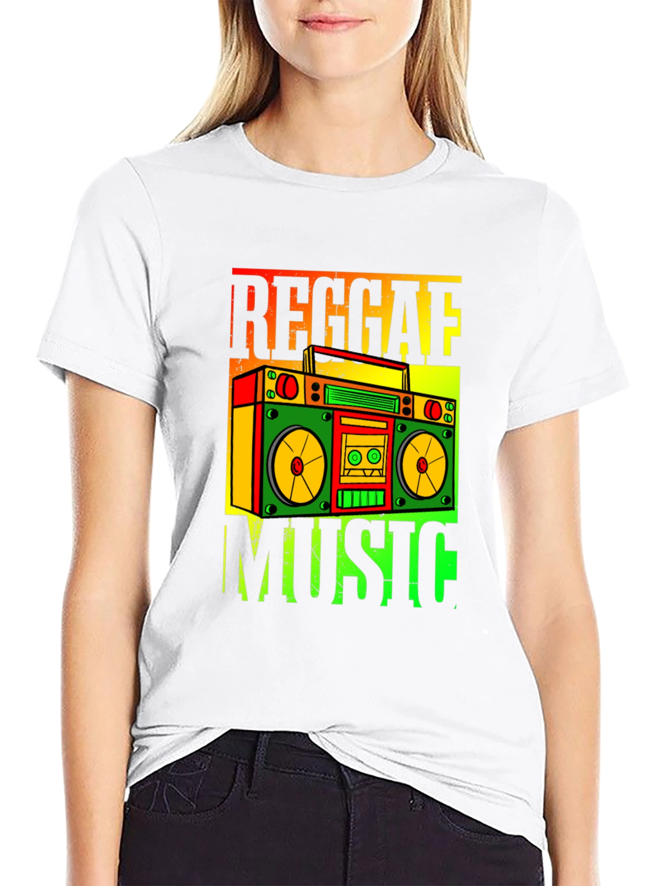 Reggae Music Boombox Graphic T-Shirt