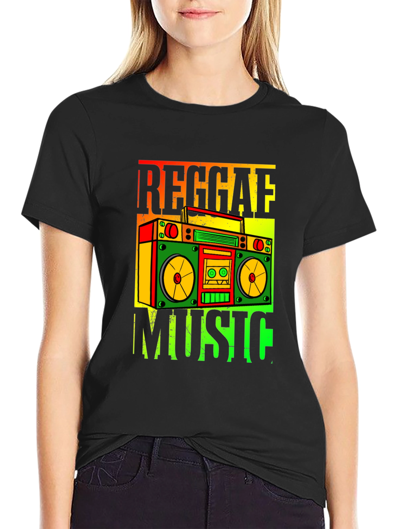 Reggae Music Boombox Graphic T-Shirt