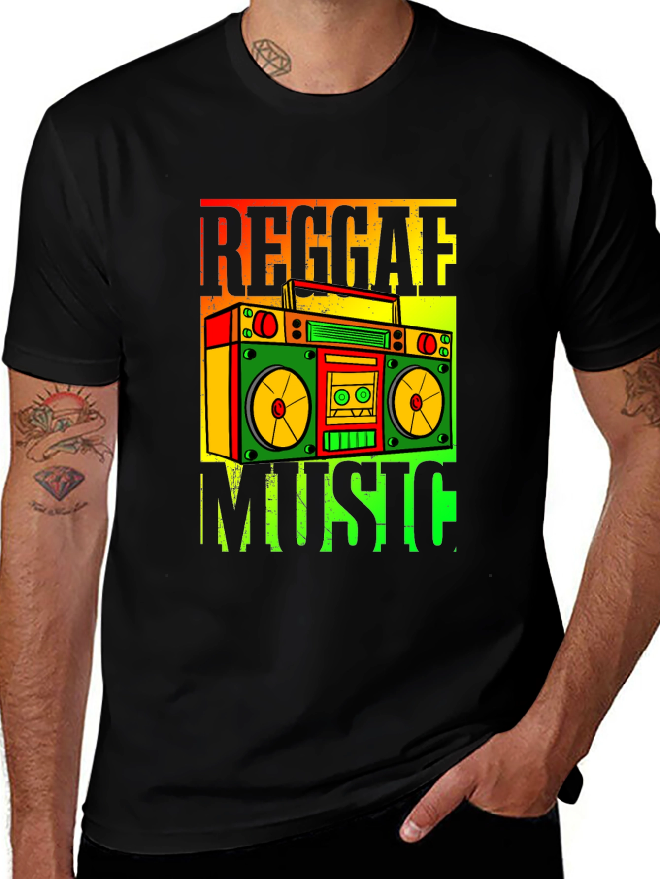 Reggae Music Boombox Graphic T-Shirt