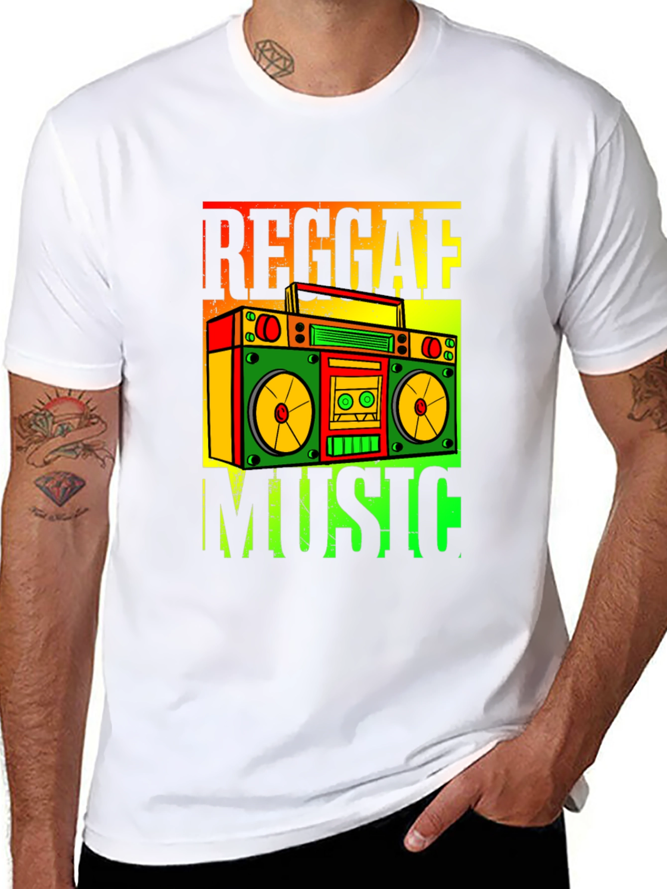 Reggae Music Boombox Graphic T-Shirt