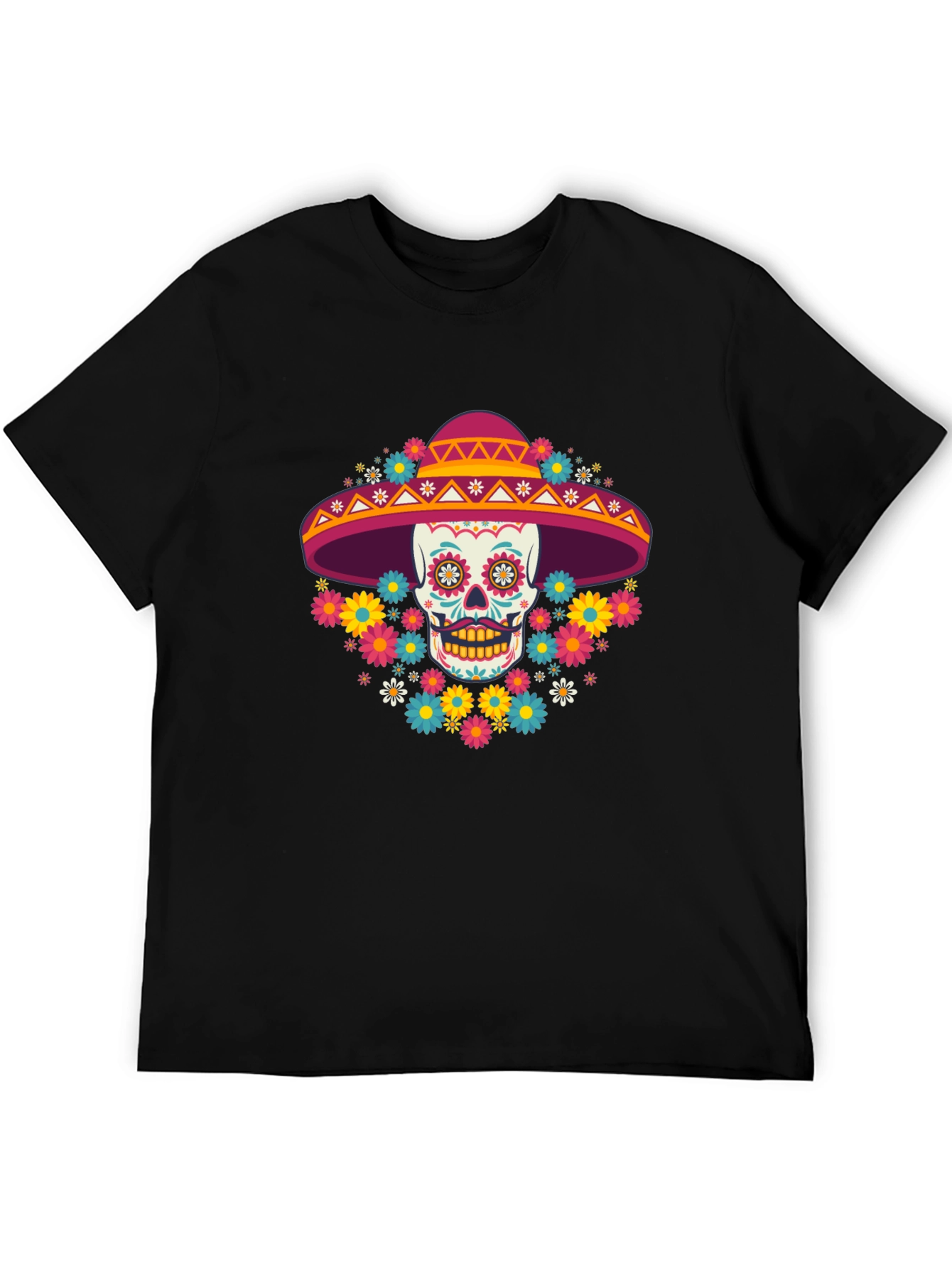 Day of the Dead Skull Graphic T-Shirt