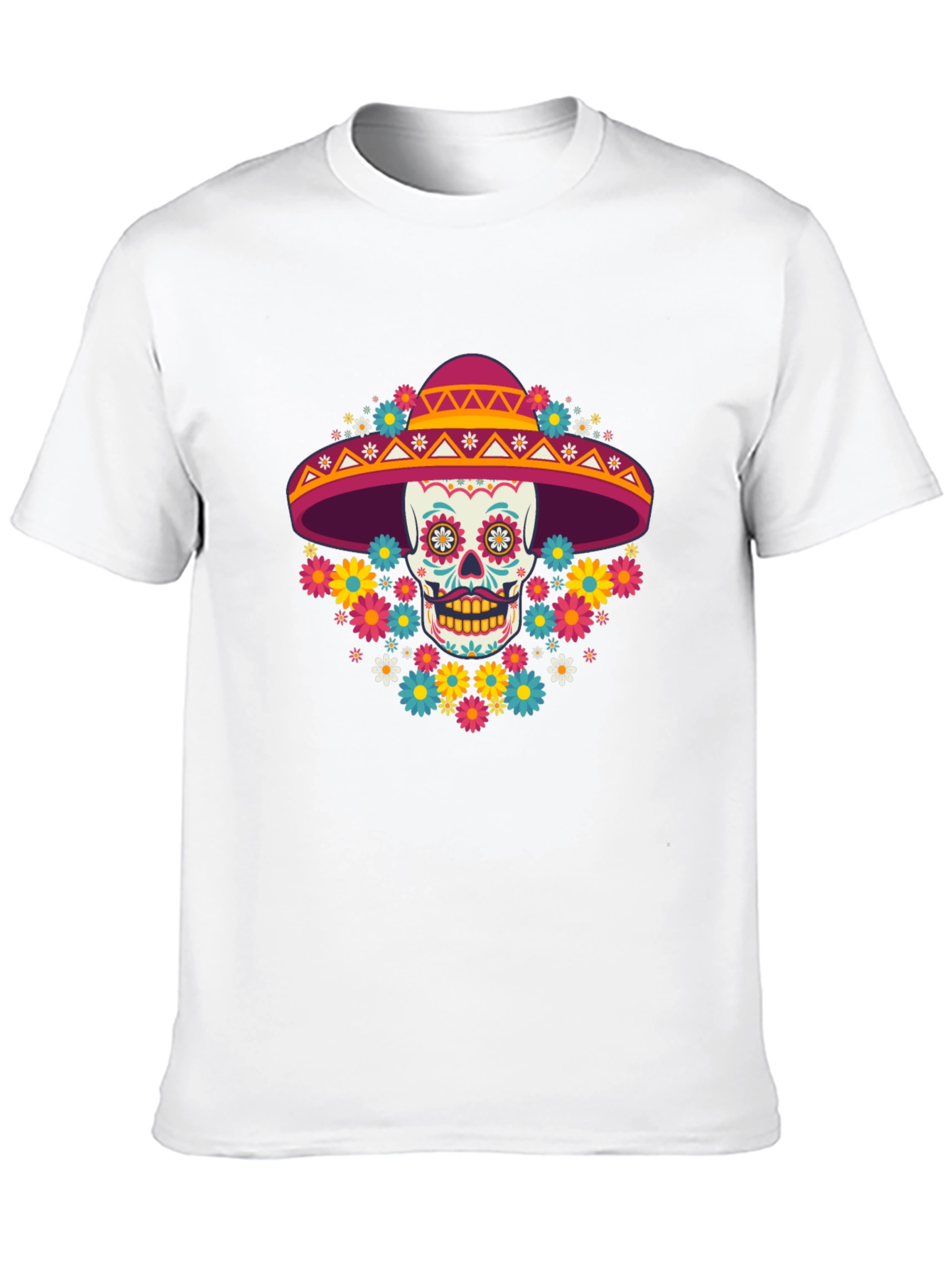 Day of the Dead Skull Graphic T-Shirt