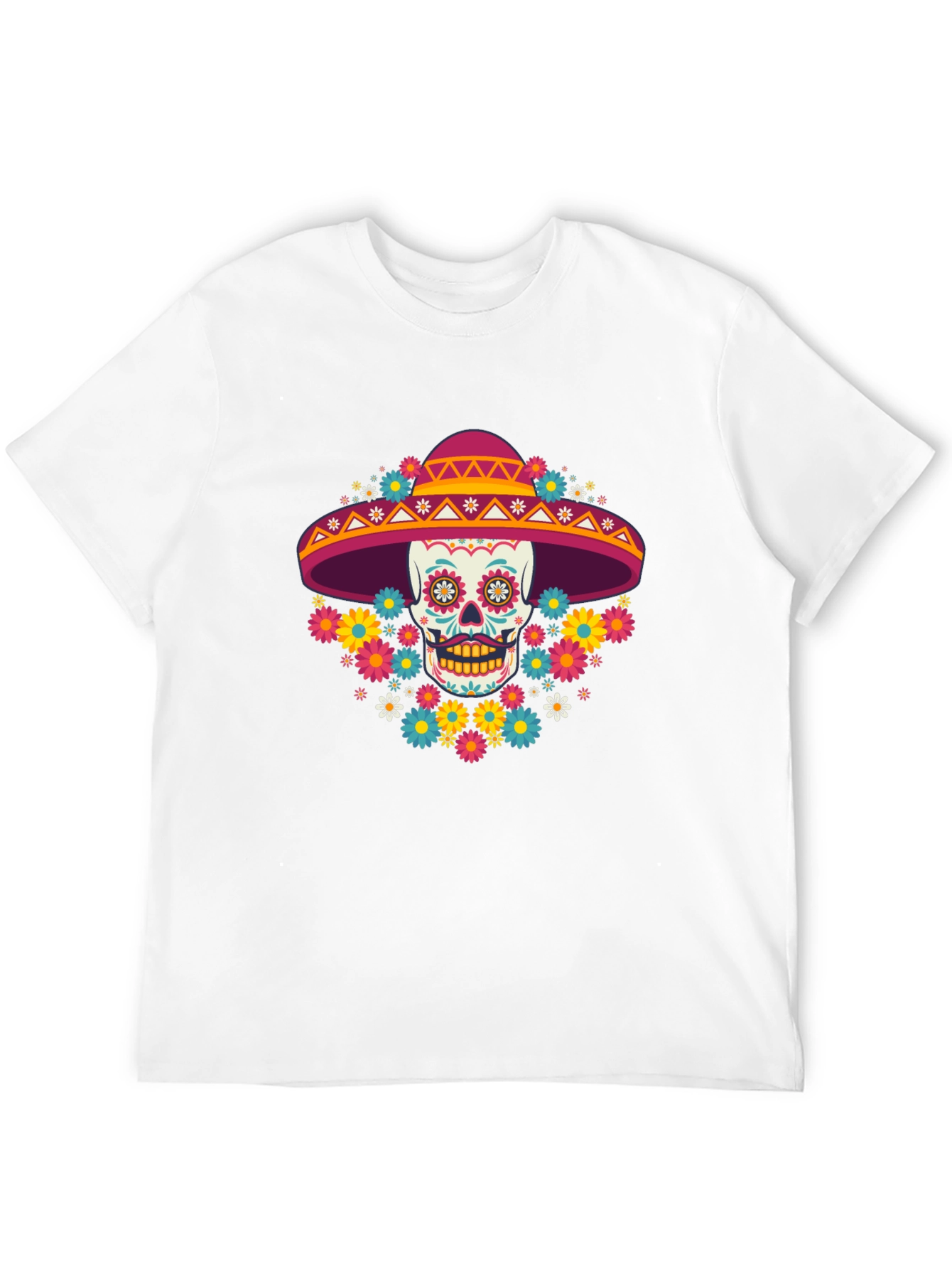 Day of the Dead Skull Graphic T-Shirt