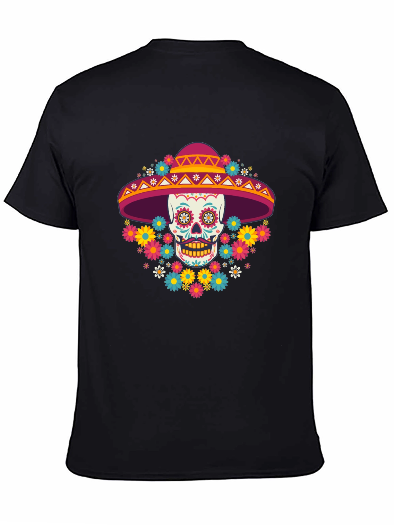 Day of the Dead Skull Graphic T-Shirt