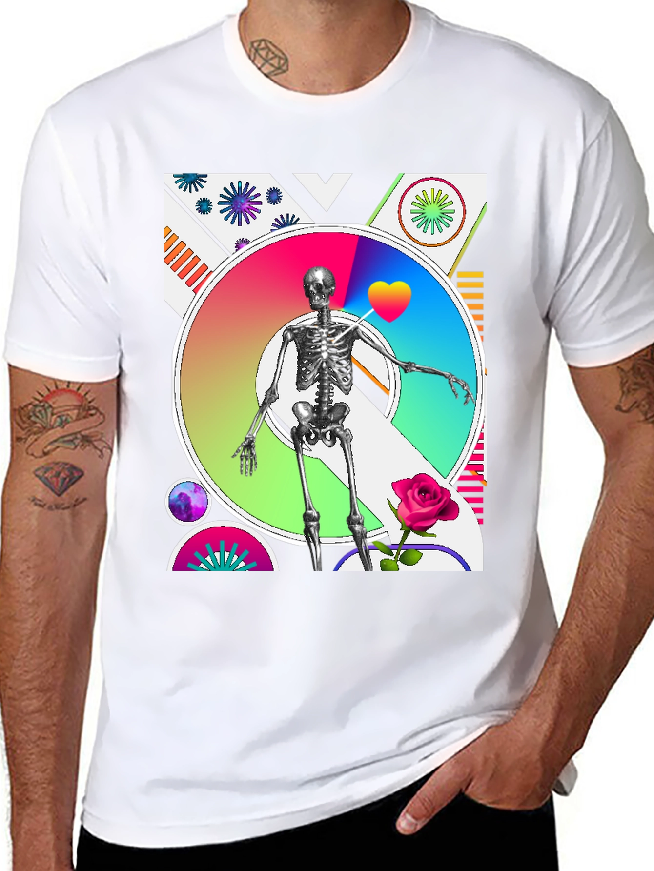 Artistic Skeleton Graphic Tee - Bold & Unique Design