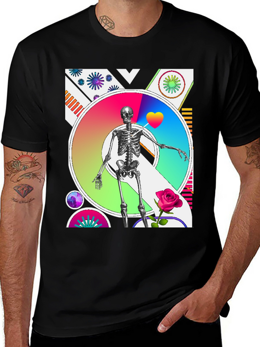 Artistic Skeleton Graphic Tee - Bold & Unique Design