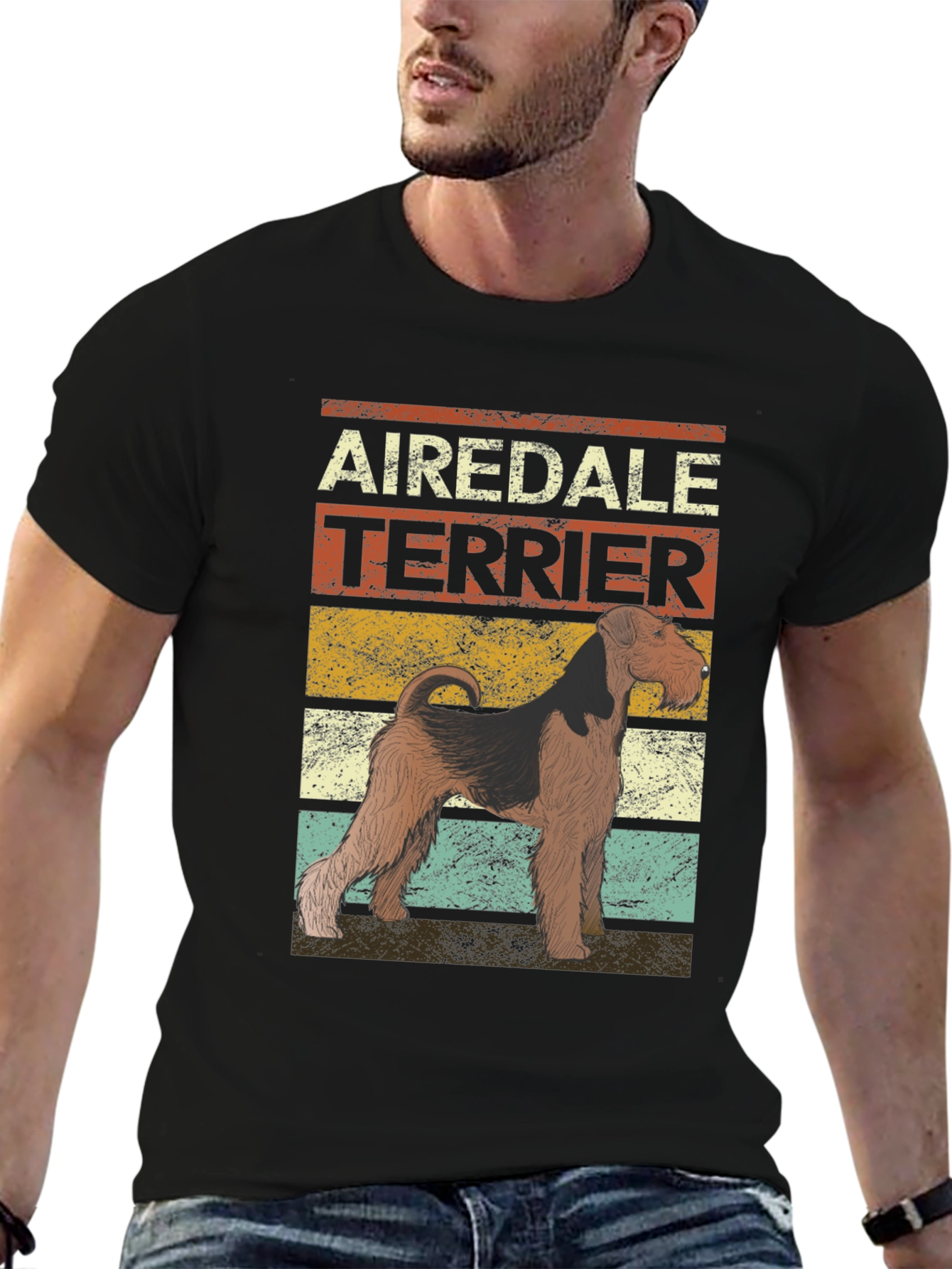 Airedale Terrier Retro T-Shirt | Dog Lover Tee