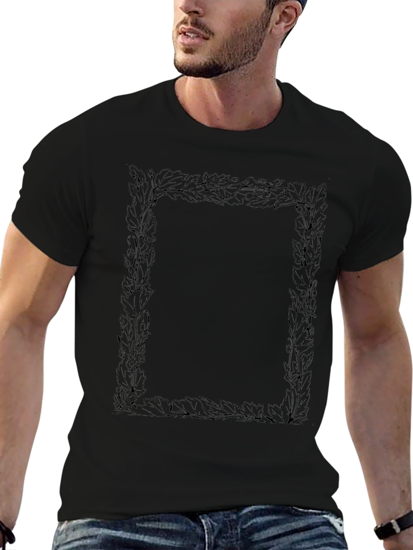 Botanical Frame Black T-Shirt