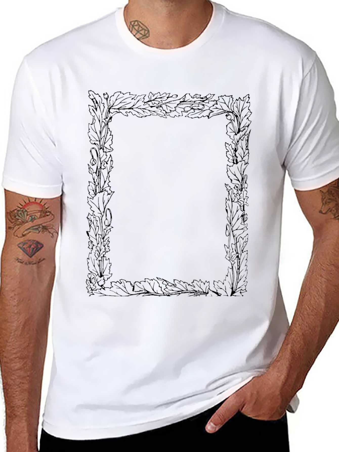 Botanical Frame Black T-Shirt