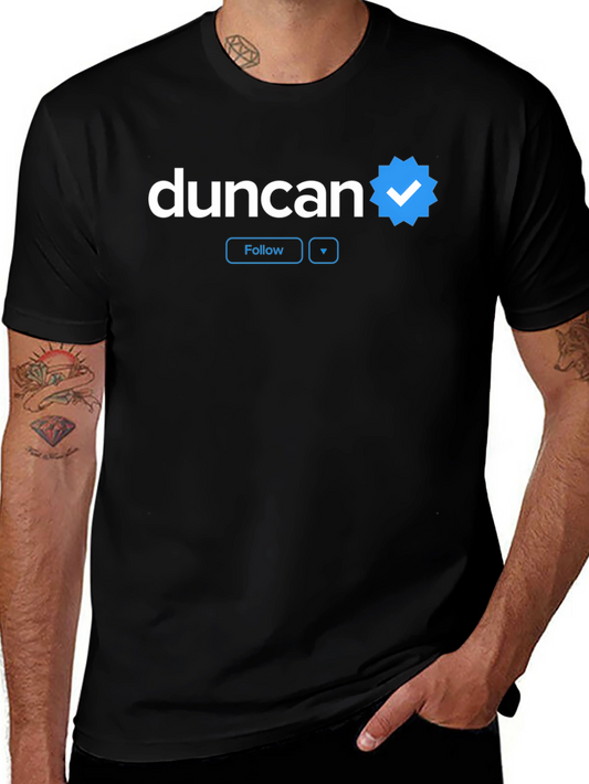 Duncan Verified T-Shirt - Stylish Social Media Inspired Tee