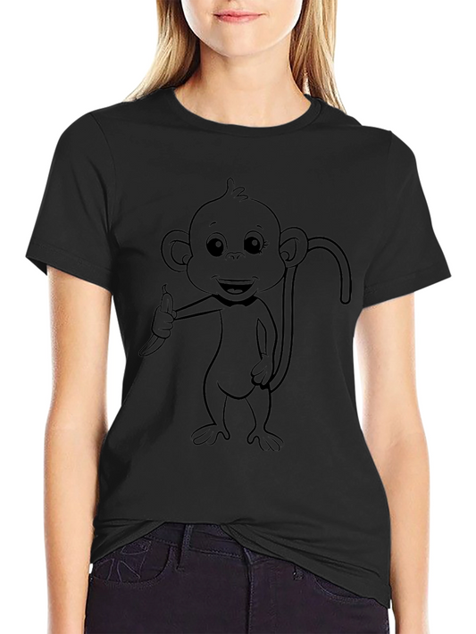 Monkey Banana Graphic Tee - Unisex Black T-Shirt