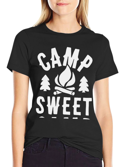 Camp Sweet T-Shirt - Black Camping Graphic Tee