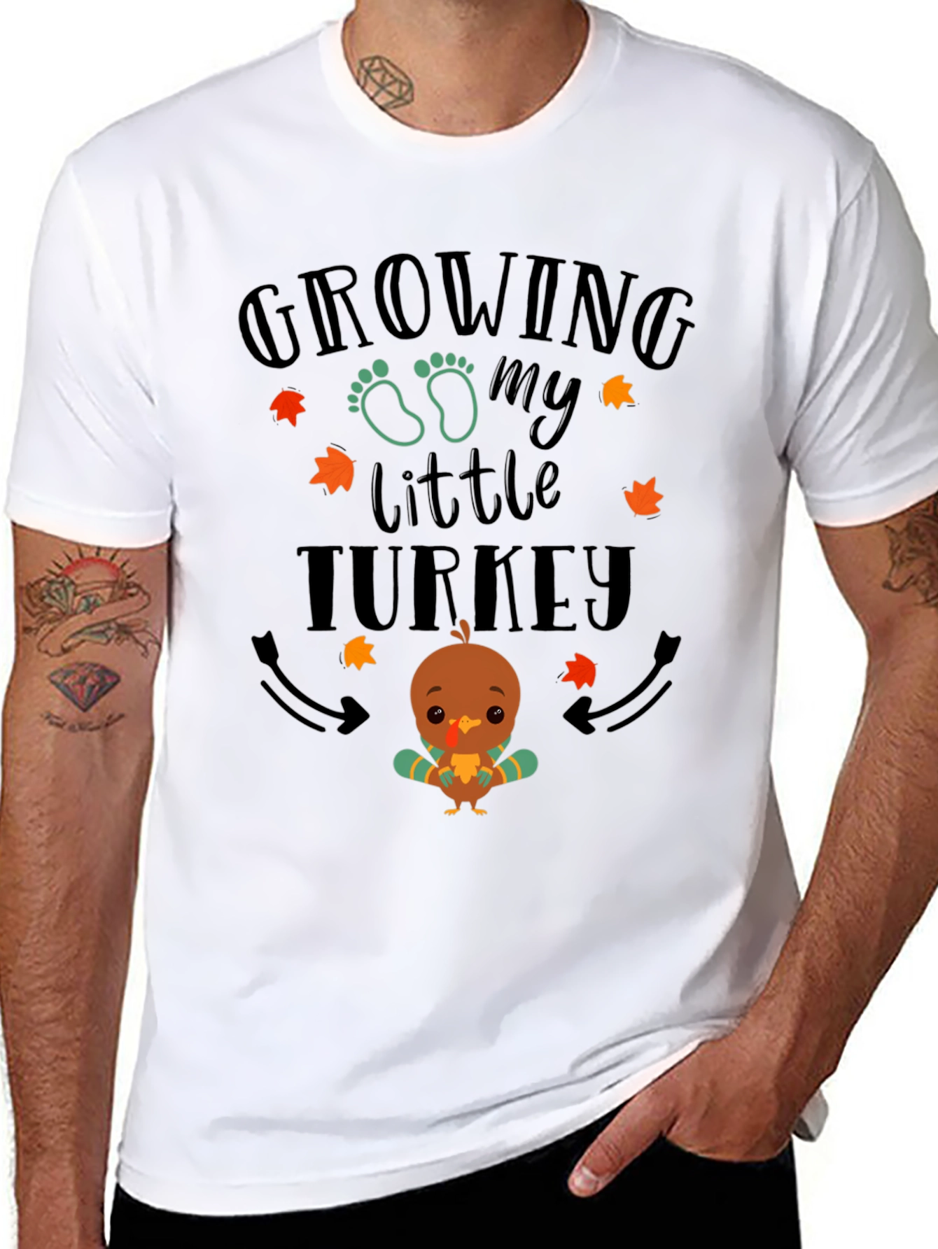 Growing My Little Turkey T-Shirt - Cute Thanksgiving Tee